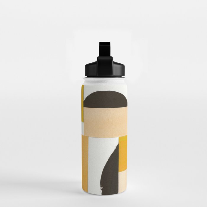 Yellow Abstract Collage Water Bottle Gallery Image 2
