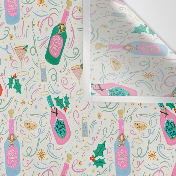 Festive holiday drinks illustration Wall Tapestry Gallery Image 3