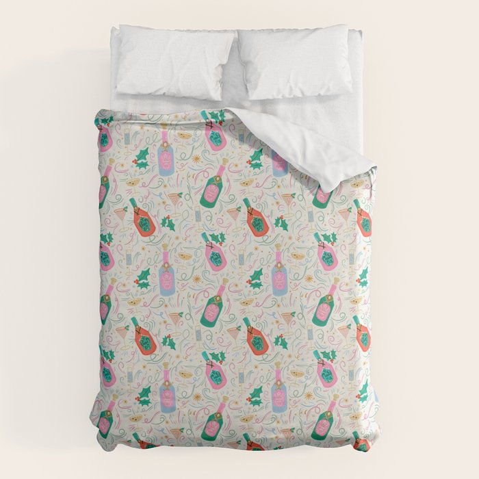 Festive holiday drinks illustration Duvet Cover Gallery Image 6