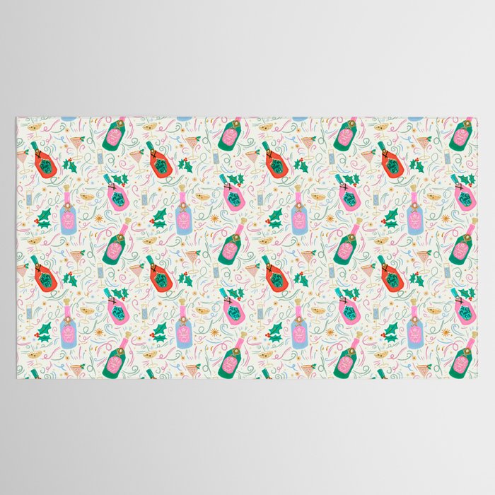 Festive holiday drinks illustration Tablecloth Gallery Image 2