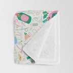Festive holiday drinks illustration Throw Blanket Gallery Image 3