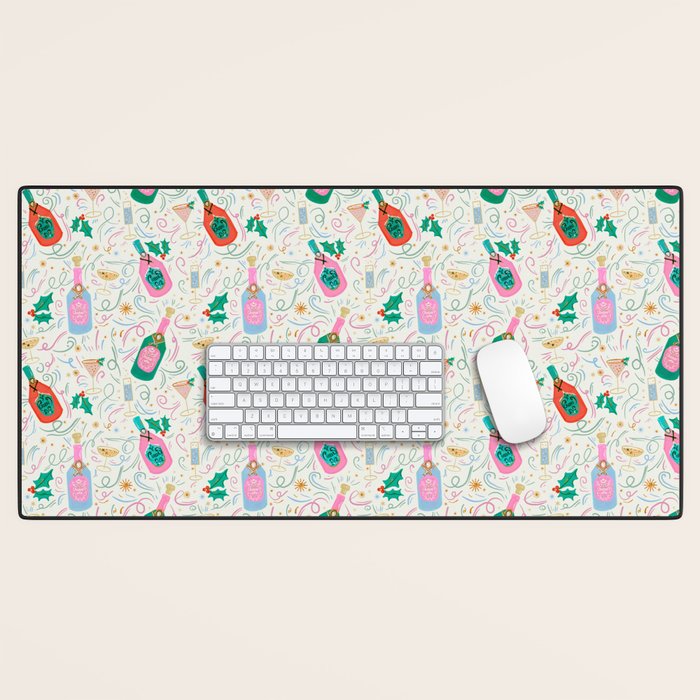 Festive holiday drinks illustration Desk Mat Gallery Image 1