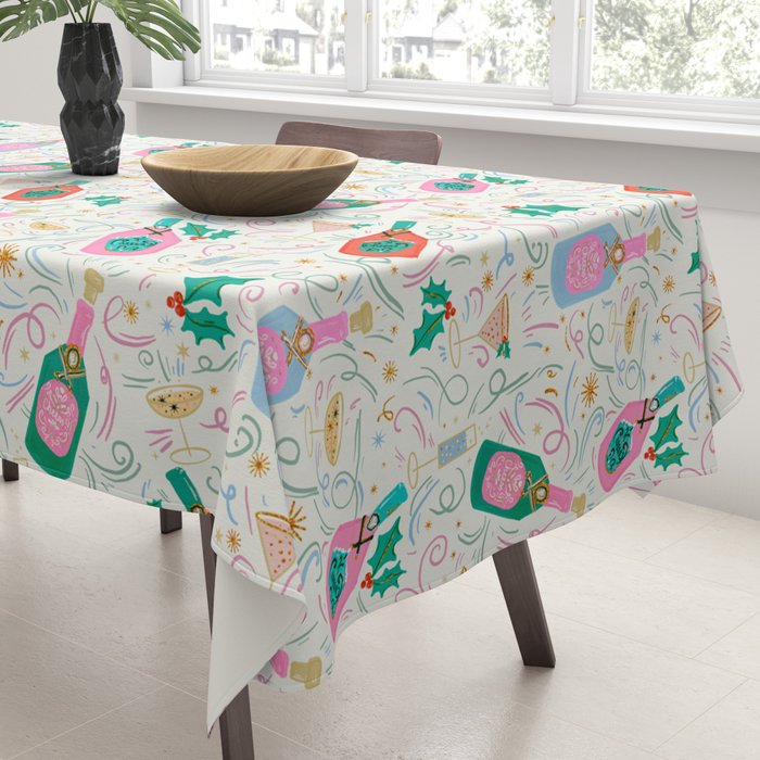 Festive holiday drinks illustration Tablecloth Gallery Image 3