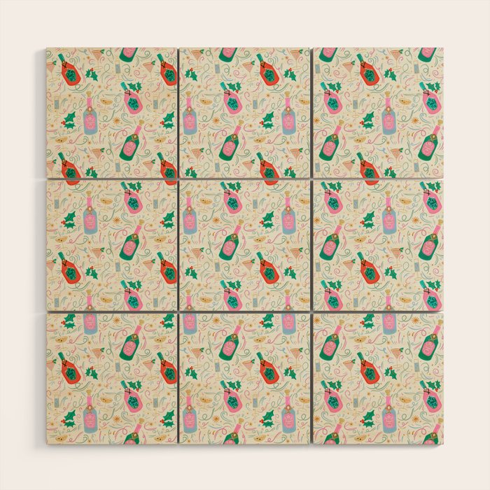 Festive holiday drinks illustration Wood Wall Art Gallery Image 3