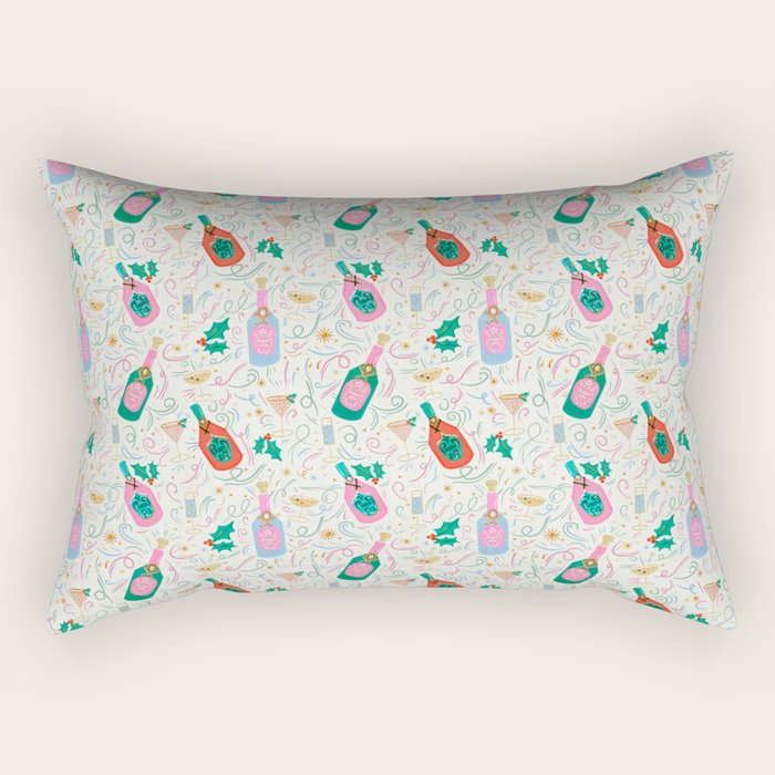 Festive holiday drinks illustration Rectangular Pillow Gallery Image 1