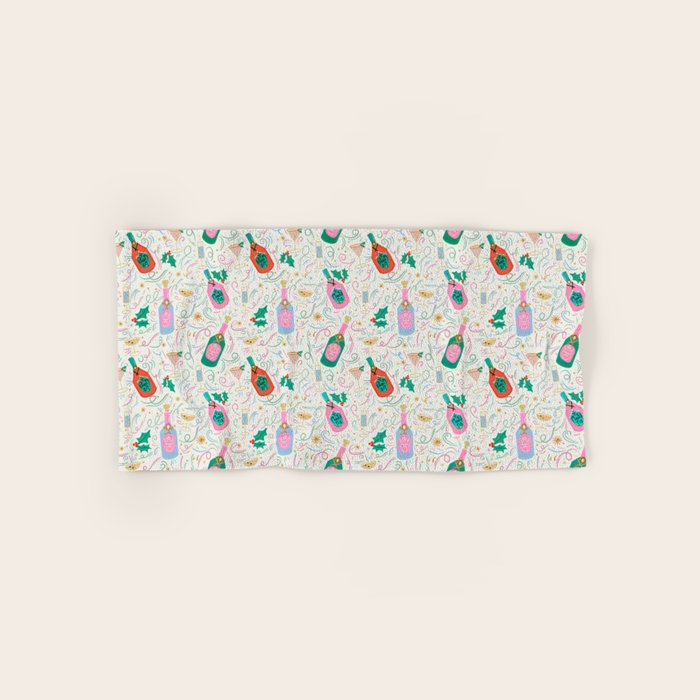Festive holiday drinks illustration Bath Towel Gallery Image 1