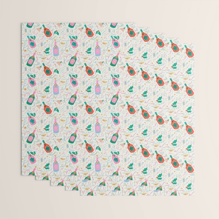 Festive holiday drinks illustration Wrapping Paper Gallery Image 3