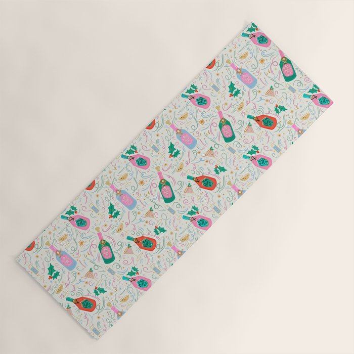 Festive holiday drinks illustration Yoga Mat Gallery Image 1