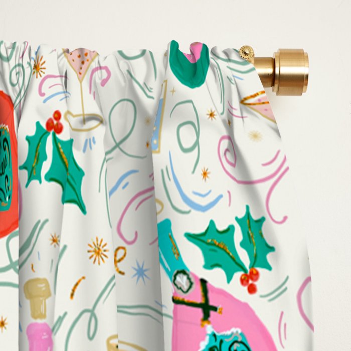 Festive holiday drinks illustration Window Curtain Gallery Image 2