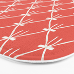 Bows & Ribbons Pattern XIII Bright Red Bath Mat Gallery Image 3