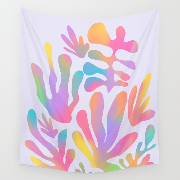 Matisse colorful pastel cutouts Wall Tapestry Gallery Image 1
