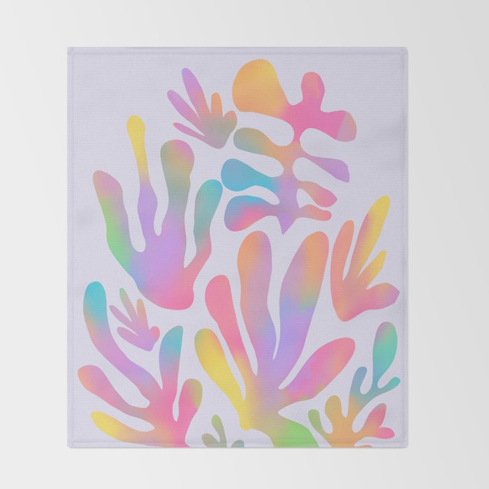 Matisse colorful pastel cutouts Throw Blanket Gallery Image 2
