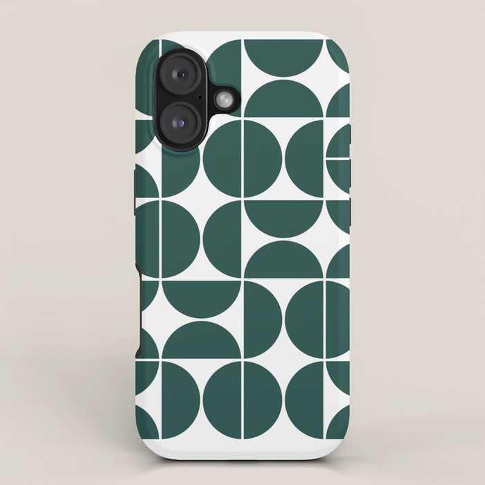 Mid Century Modern Geometric 04 Dark Green iPhone Case Gallery Image 1