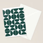 Mid Century Modern Geometric 04 Dark Green Stationery Card Gallery Image 2