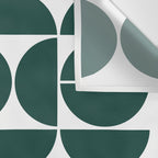 Mid Century Modern Geometric 04 Dark Green Wall Tapestry Gallery Image 3