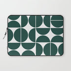 Mid Century Modern Geometric 04 Dark Green Laptop Sleeve Gallery Image 1