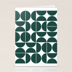 Mid Century Modern Geometric 04 Dark Green Stationery Card Gallery Image 2
