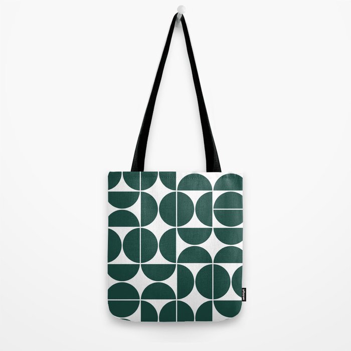 Mid Century Modern Geometric 04 Dark Green Tote Bag Gallery Image 2