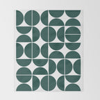 Mid Century Modern Geometric 04 Dark Green Throw Blanket Gallery Image 2