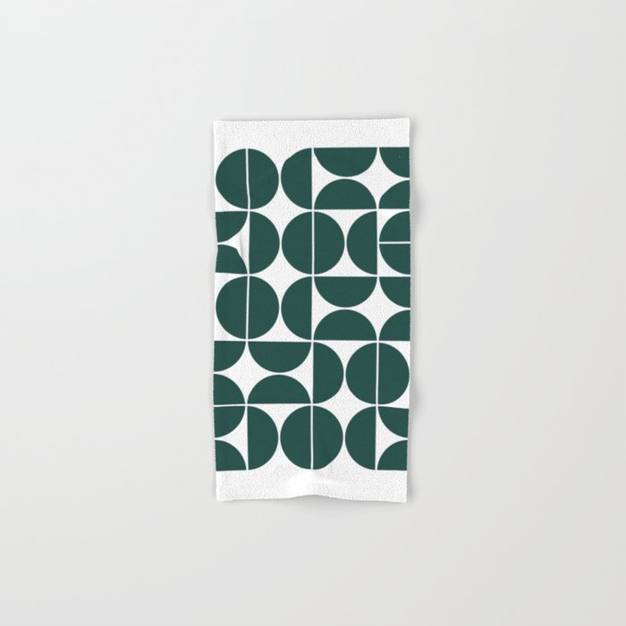Mid Century Modern Geometric 04 Dark Green Towels Gallery Image 1