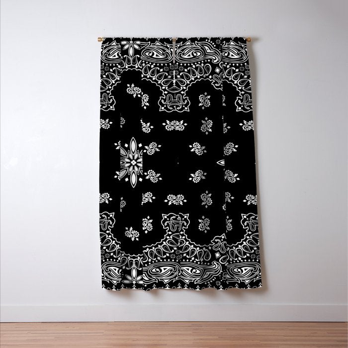 black and white bandana pattern Window Curtain Gallery Image 3