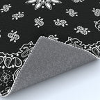 black and white bandana pattern Rug Gallery Image 4