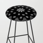 black and white bandana pattern Stool Gallery Image 2