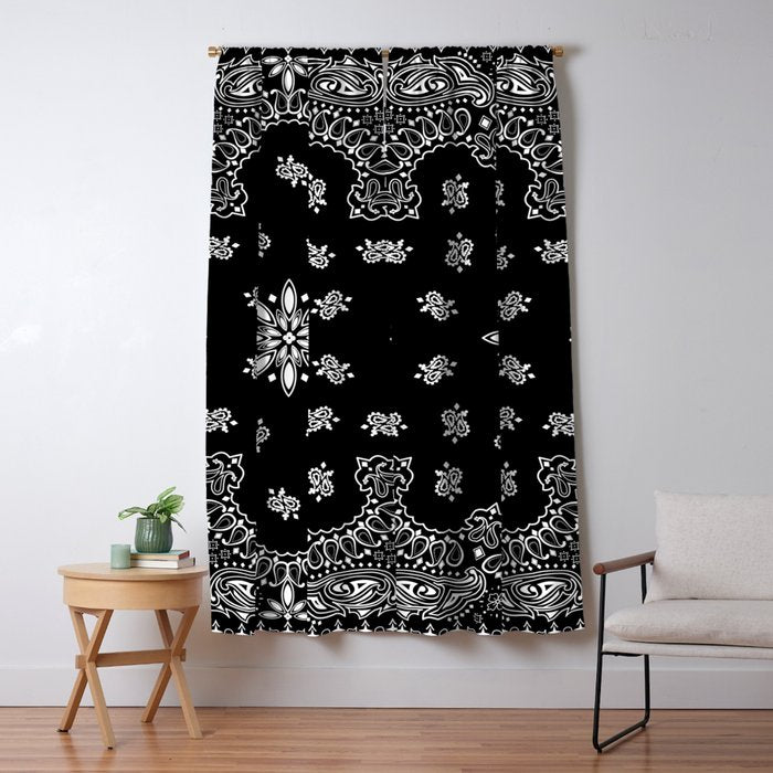 black and white bandana pattern Window Curtain Gallery Image 5