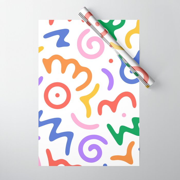 Colorful fun doodle symbol art pattern Wrapping Paper Gallery Image 1