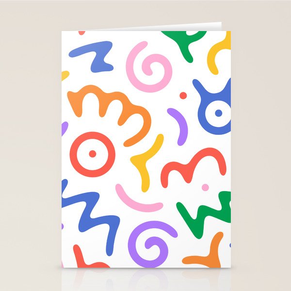 Colorful fun doodle symbol art pattern Stationery Card Gallery Image 2