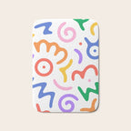 Colorful fun doodle symbol art pattern Bath Mat Gallery Image 1
