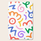 Colorful fun doodle symbol art pattern Cutting Board Gallery Image 1