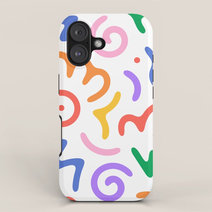 Colorful fun doodle symbol art pattern iPhone Case Gallery Image 1