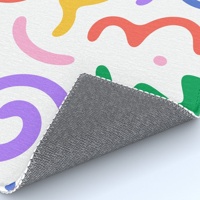 Colorful fun doodle symbol art pattern Rug Gallery Image 4