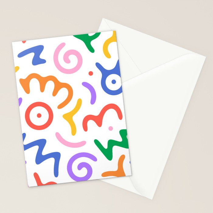 Colorful fun doodle symbol art pattern Stationery Card Gallery Image 2