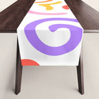 Colorful fun doodle symbol art pattern Table Runner Gallery Image 1