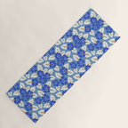Tossed sakura flowers in blue Yoga Mat Gallery Image 1