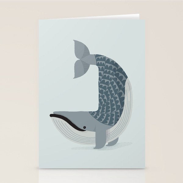 Whimsical Blue Whale Stationery Card Gallery Image 2