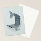 Whimsical Blue Whale Stationery Card Gallery Image 2