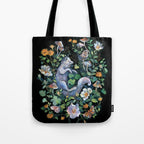 White Fox Garden Tote Bag Gallery Image 1