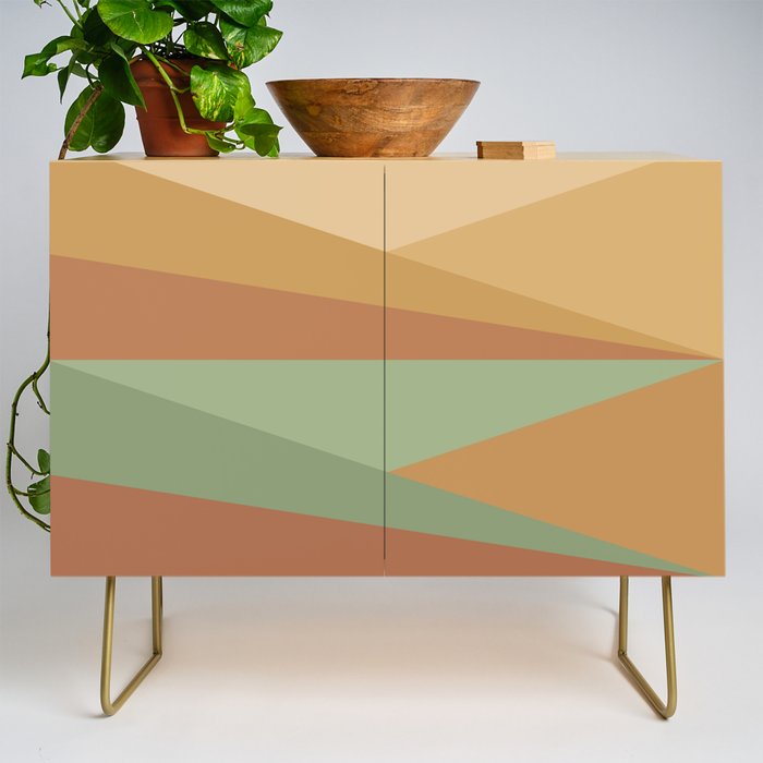 Geometric Triangles XII Earthy Rustic Credenza Gallery Image 1
