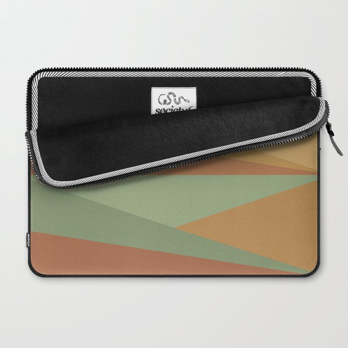Geometric Triangles XII Earthy Rustic Laptop Sleeve Gallery Image 2