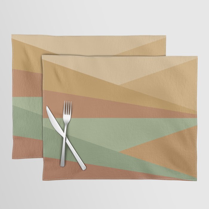 Geometric Triangles XII Earthy Rustic Placemat Gallery Image 1