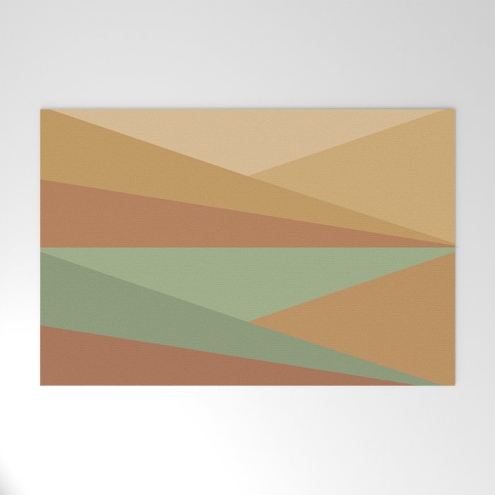 Geometric Triangles XII Earthy Rustic Welcome Mat Gallery Image 1