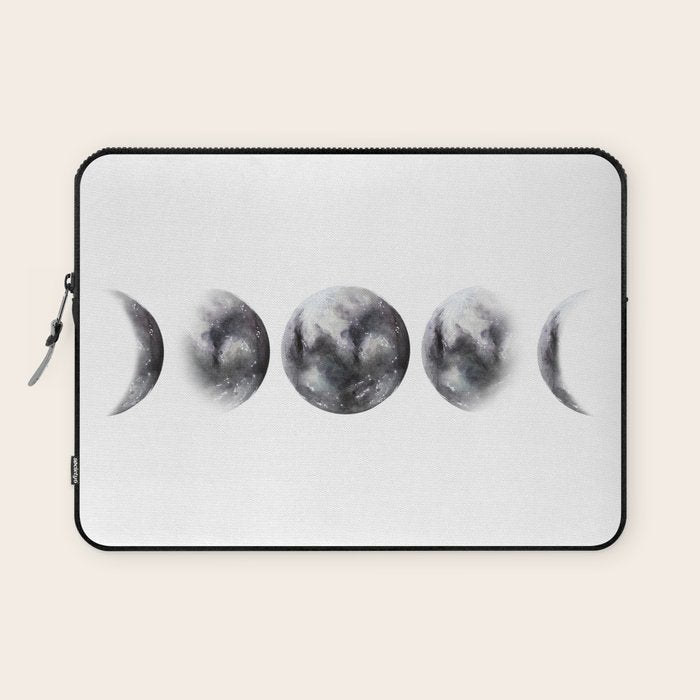 Moon phases watercolor painting Laptop Sleeve Gallery Image 1
