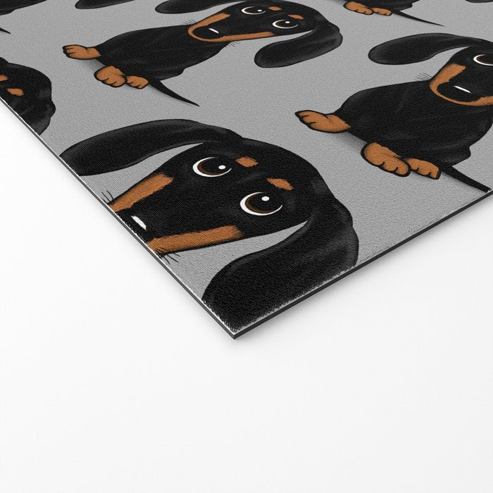 Black and Tan Dachshund | Cute Cartoon Wiener Dog Welcome Mat Gallery Image 2