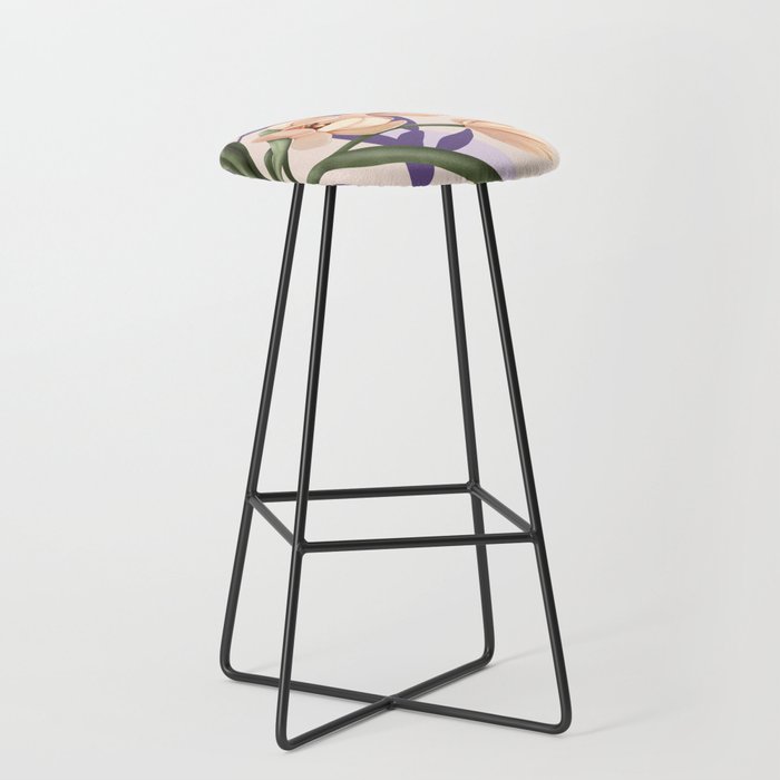 Large pink flowers MP3 Stool Gallery Image 1