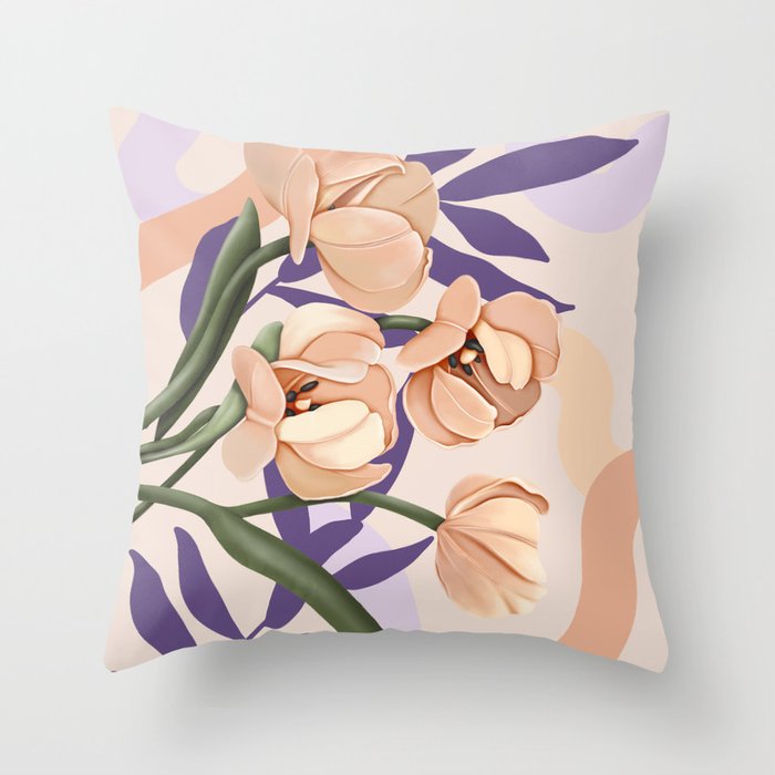 Large pink flowers MP3 Throw Pillow Gallery Image 6