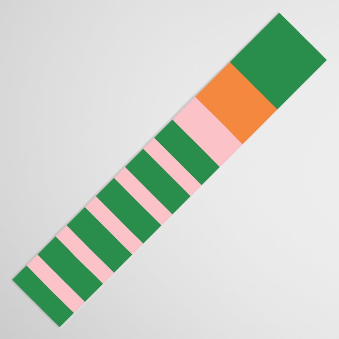 Mixed Stripe Pattern in Green, Pink, and Orange Table Runner Gallery Image 3