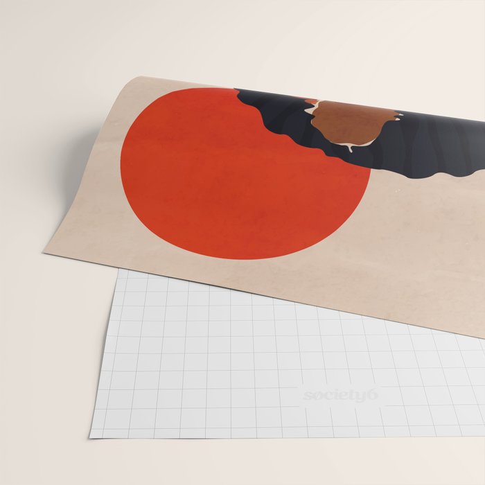 Red Sun Wrapping Paper Gallery Image 2